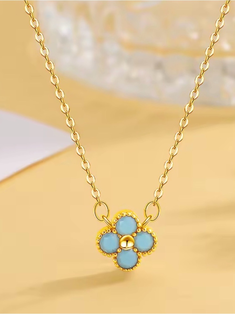 925 sterling silver clover necklace - Picture 3 of 4